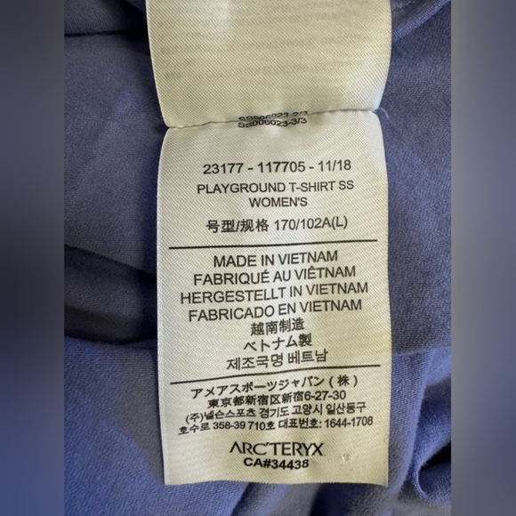 Arcteryx EUC Playground Cloudburst T Shirt Violet Size Large - Picture 9 of 9